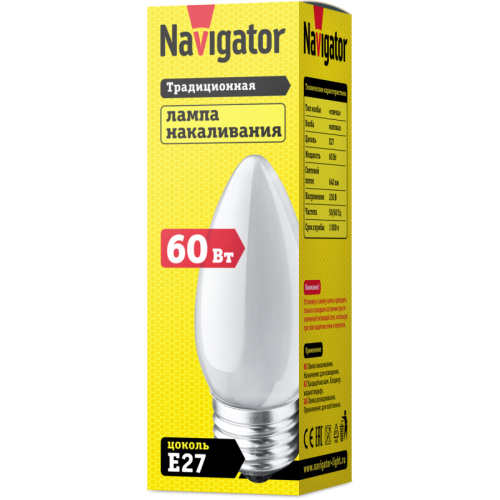 Лампа накаливания 94 327 NI-B-60-230-E27-FR Navigator 94327