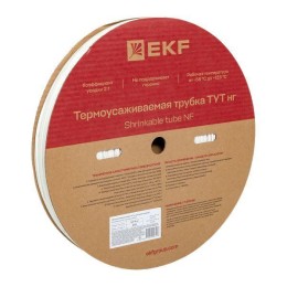 Трубка термоусадочная ТУТ нг 4/2 бел. (уп.200м) EKF tut-4-w