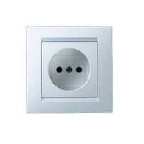 Розетка 1-м СП Simon15 16А IP20 без заземл. защ. шторки бел. Simon 1590444-030