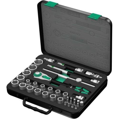 Набор 1/2дюйм головок и 5/16дюйм бит с трещоткой 8100 SC 2 Zyklop Speed 37 предметов Wera WE-003645