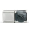 Блок ОП Nix (розетка 16А 250В с заземл. + 1-кл. выкл. 10А) IP54 сер. TOKOV ELECTRIC TKE-NX-V1RZ-C06T