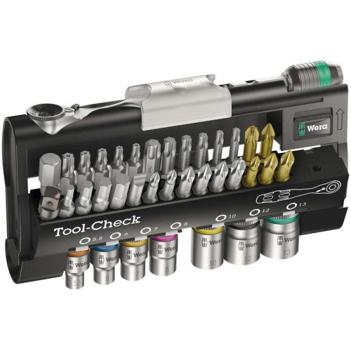 Набор бит и головок с трещоткой Tool-Check 1 SB 38 предметов Wera WE-073220