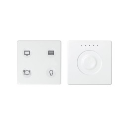 Комплект выключателя 4-кл. сенсорн. + регулятор Т3 KNX; RJ12 бел. Simon82 Sense 8400655-030