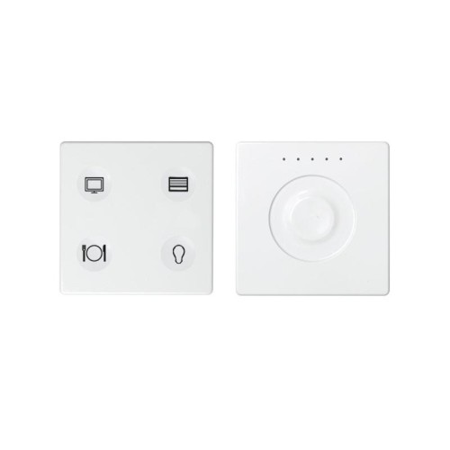 Комплект выключателя 4-кл. сенсорн. + регулятор Т3 KNX; RJ12 бел. Simon82 Sense 8400655-030