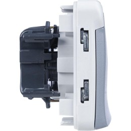 Розетка 1-м СП Plexo 16А IP55 2P+E с заземл. с крышкой немецк. стандарт безвинтов. клеммы механизм с