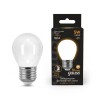 Лампа светодиодная филаментная Black Filament 5Вт P45 шар матовая 2700К тепл. бел. E27 420лм GAUSS 1