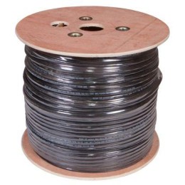 Кабель витая пара U/UTP кат.5E 4х2х24AWG solid CU PE Outdoor трос черн. (м) Rexant 01-0046