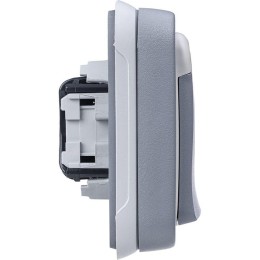 Розетка 1-м СП Plexo 16А IP55 250В 2P+E с заземл. с крышкой немецк. стандарт винт. клеммы сер. Leg 0