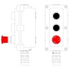 Пост управления взрывонепроницаемый из алюм. LCSD-03-B-MB-P1B(11)x1-P1B(11)x1-P6R(11)x1-PBMB-KA2MHK