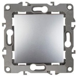 Выключатель 1-кл. СП Эра12 12-1001-03 10А IP20 250В 10AX без монтаж. лапок механизм алюм. Эра Б00146