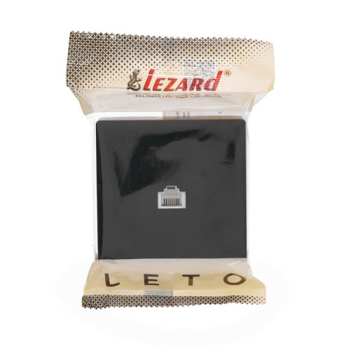 Розетка телефонная 1-мест.LETO черн. бархат LEZARD 752-4200-137