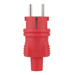 Вилка каучуковая прямая с/з 16А 230В IP44 красн. Duwi 27455 1