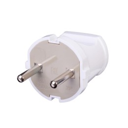 Вилка пластиковая прямая б/з 6А 250В IP20 бел. Duwi 30463 0