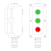 Пост управления взрывонепроницаемый из алюм. LCSD-03-B-MC-P1G(11)x1-P1G(11)x1-P1R(11)x1-PCMB-KAEPM3M