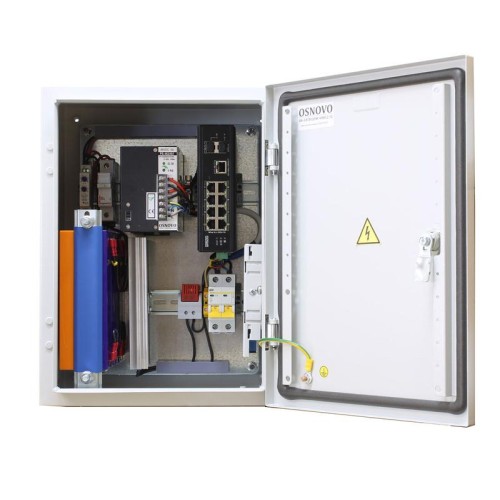 Коммутатор уличный OS-34TB1(SW-60812/I) с термостабил. и резерв. питанием на базе уличн. станции OSN