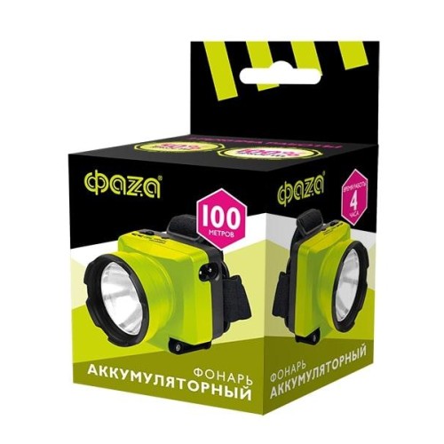 Фонарь аккумуляторный налобный AccuFH7-L1W-gn 1LED 1Вт IP20 70лм 2 режима: 100проц. 60мин/30проц. 24