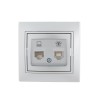 Розетка компьютерная + телефонная 2-м СП Mira RJ45 + RJ11 сер. метал. LEZARD 701-1010-143