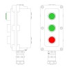 Пост управления взрывонепроницаемый из алюм. LCSD-03-B-MC-L1G(220)x1-P1G(11)x1-P1R(11)x1-PCMB-KAEPM3