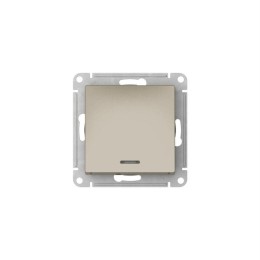 Выключатель 1-кл. AtlasDesign (сх. 1а) 10AX с подсветкой быстрозажим. клем. механизм шампань SE ATN0