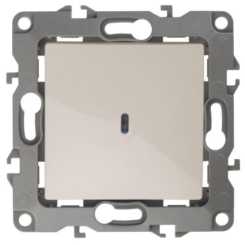 Выключатель 1-кл. СП Эра12 12-1102-02 10А IP20 250В 10AX с подсветкой механизм сл. кость Эра Б001463