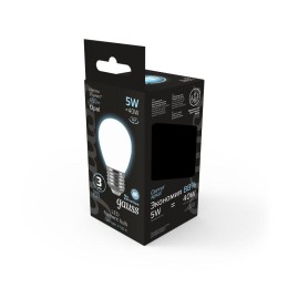 Лампа светодиодная филаментная Black Filament 5Вт P45 шар матовая 4100К нейтр. бел. E27 450лм GAUSS