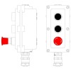 Пост управления взрывонепроницаемый из алюм. LCSD-03-B-MC-P1B(11)x1-P1B(11)x1-P6R(11)x1-PCMB-KAEPM3M