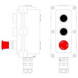 Пост управления взрывонепроницаемый из алюм. LCSD-03-B-MC-P1B(11)x1-P1B(11)x1-P6R(11)x1-PCMB-KAEPM3M