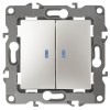 Выключатель 2-кл. СП Эра12 12-1105-15 10А IP20 250В 10AX с подсветкой механизм перламутр Эра Б001929