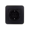 Розетка 1-м СП ASTI 16А IP20 с заземл. с заряд. устройством USB в сборе черн. бархат. LEZARD 7081-42