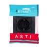Розетка 1-м СП ASTI 16А IP20 с заземл. с заряд. устройством USB в сборе черн. бархат. LEZARD 7081-42