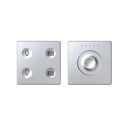 Комплект выключателя 4-кл. сенсорн. + регулятор Т2 LON; RJ12 алюм. Simon82 Sense 8000654-093