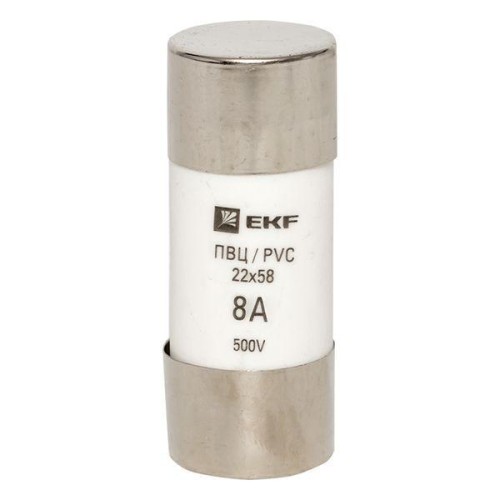 Вставка плавкая цилиндрическая ПВЦ 22х58 8А EKF pvc-22x58-8