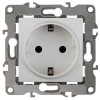 Розетка 1-м СП Эра12 12-2001-01 16А IP20 16AX 250В 2P+E Schuko без монтаж. лапок механизм бел. Эра Б