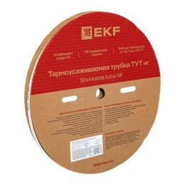 Трубка термоусадочная ТУТ нг 10/5 бел. (уп.100м) EKF tut-10-w