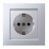 Розетка 1-м СП Simon15 16А IP20 с заземл. защ. шторки бел. Simon 1590443-030