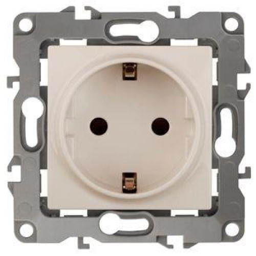 Розетка 1-м СП Эра12 12-2001-02 16А IP20 16AX 250В 2P+E Schuko без монтаж. лапок механизм сл. кость