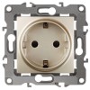 Розетка 1-м СП Эра12 12-2001-04 16А IP20 16AX 250В 2P+E Schuko без монтаж. лапок механизм шампань Эр