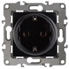 Розетка 1-м СП Эра12 12-2001-06 16А IP20 16AX 250В 2P+E Schuko без монтаж. лапок механизм черн. Эра