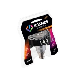 Лампа светодиодная KOSMOS premium 3Вт JDR E14 230В 3000К Космос KLED3wJDR230vE1427