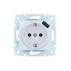 Розетка 1-м СП ASTI 16А IP20 с заземл. с заряд. устройством USB механизм бел. LEZARD 7081-0288-181