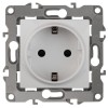 Розетка 1-м СП Эра12 12-2102-01 16А IP20 16AX 250В 2P+E Schuko защ. шторки механизм бел. Эра Б001468