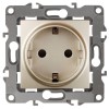 Розетка 1-м СП Эра12 12-2102-04 16А IP20 16AX 250В 2P+E Schuko защ. шторки механизм шампань Эра Б001