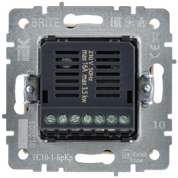Термостат электронный с индик. BRITE СП IP20 ТС10-1-БрКр механизм беж. IEK BR-RT11-K10