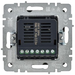 Термостат электронный с индик. BRITE СП IP20 ТС10-1-БрШ механизм шампань IEK BR-RT11-K37