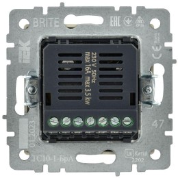 Термостат электронный с индик. BRITE СП IP20 ТС10-1-БрА механизм алюм. IEK BR-RT11-K47