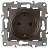 Розетка 1-м СП Эра12 12-2102-13 16А IP20 16AX 250В 2P+E Schuko защ. шторки механизм бронз. Эра Б0019