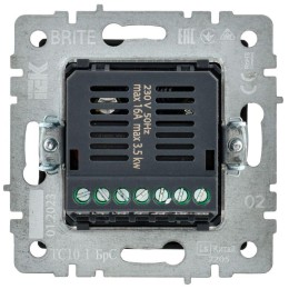 Термостат электронный с индик. BRITE СП IP20 ТС10-1-БрС механизм сталь IEK BR-RT11-K46