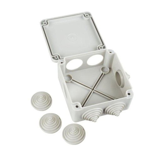Коробка распаячная ОП КМ 100х100х45 IP44 6 вводов (RAL7035) IEK UKO11-100-100-045-K41-44