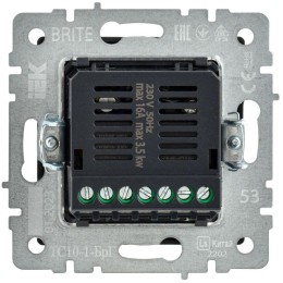 Термостат электронный с индик. BRITE СП IP20 ТС10-1-БрГ механизм графит IEK BR-RT11-K53