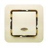 Выключатель 1-кл. СП Lillium 10А IP20 без вставки с подсветкой крем. Makel 71221